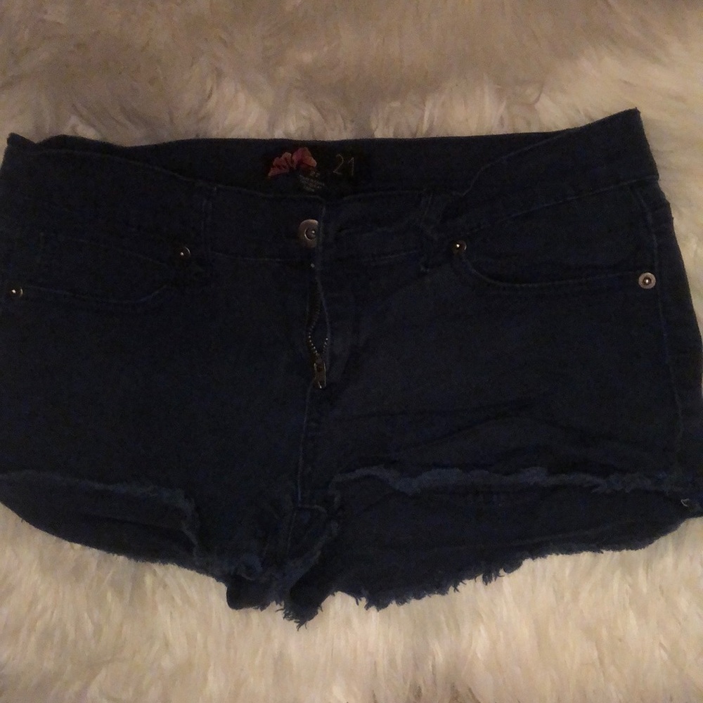 Navy jean shorts